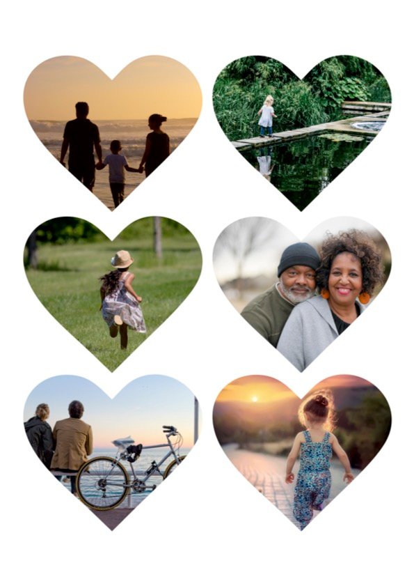 Lot de 6 Magnets coeurs - 95x83mm