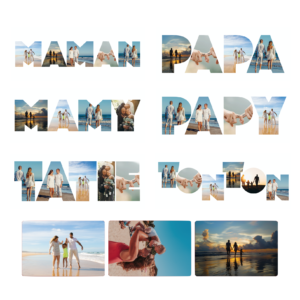 Un grand magnet "famille"+ 3 magnets rectangles