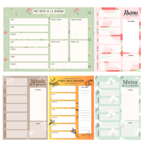 Menu de la semaine magnétique et effaçable