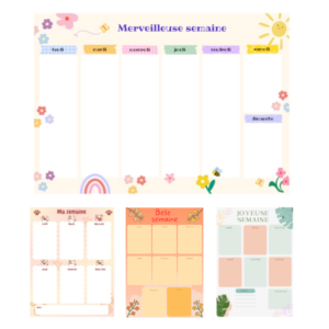 Semainiers magnétique et effaçable